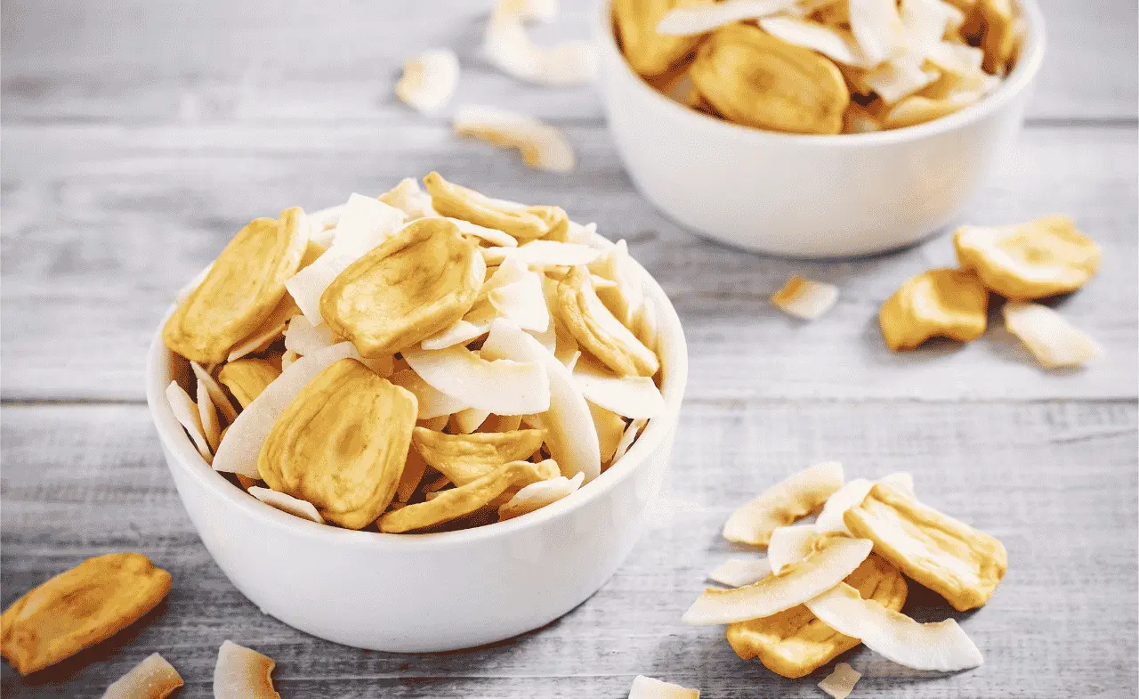 Tropical fruit chips — jackfruit, banana, pineapple